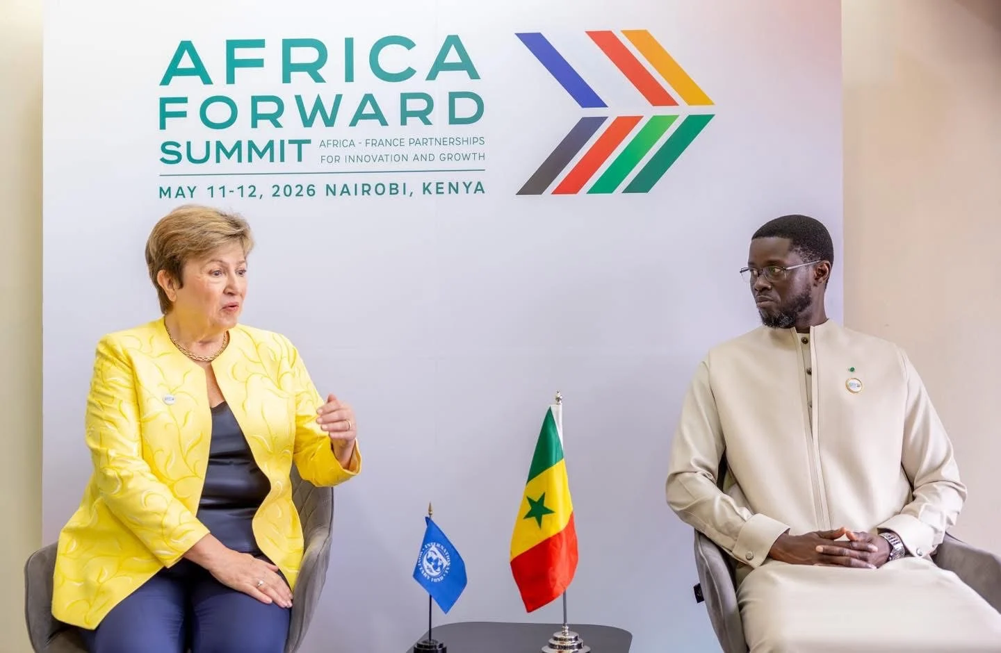 Kristalina Georgieva and Bassirou Diomaye Faye in a meeting