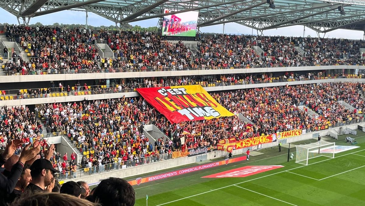 The Kop of the Virage Sud during Le Mans FC's final home match of the regular season