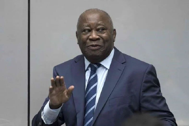 Laurent Gbagbo speaking at a political event