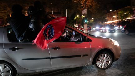 Paris supporters celebrate PSG's Champions League final qualification in Paris on May 7, 2026