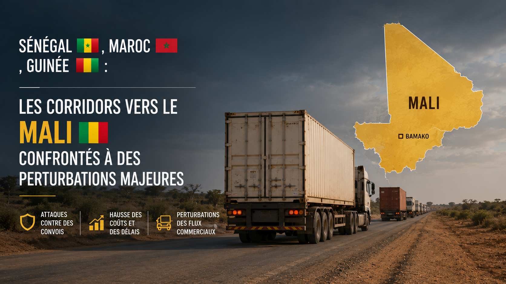 Supply routes to Mali face major disruptions from Sénégal, Maroc, and Guinée