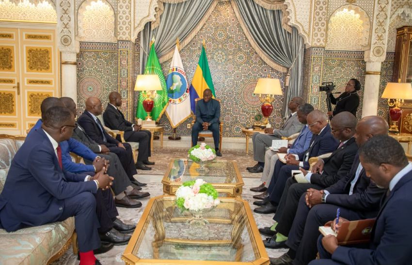 President of Gabon meeting with Coris Bank delegation led by Idrissa Nassa
