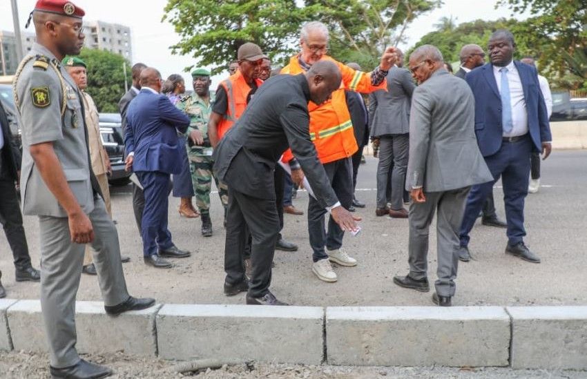 Coastal construction site in Libreville