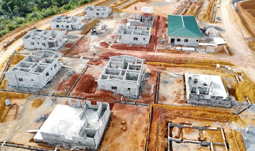 Ongoing construction site in Lambaréné