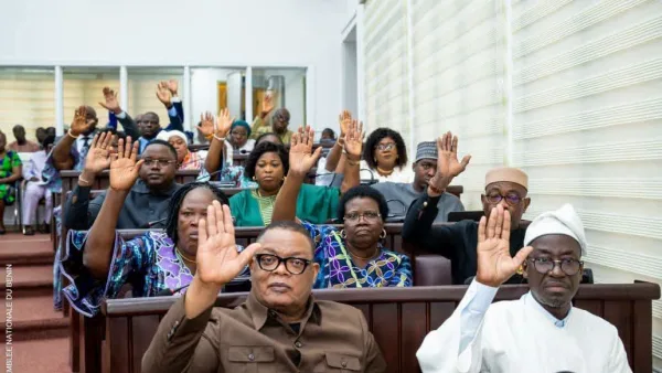 Members of Benin's National Assembly during a plenary session