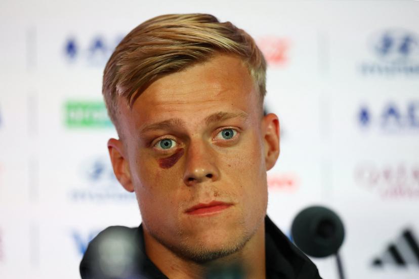Jean-Paul van Hecke at the Netherlands press conference, this friday. (P. Noble/Reuters)