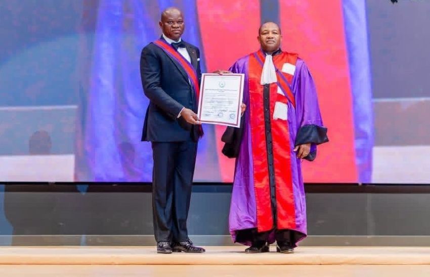 Oligui Nguema receiving academic honor in Libreville