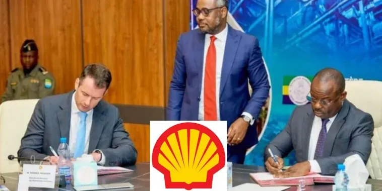 Gabon’s Minister of Petroleum with Shell executives