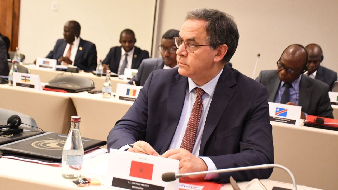 Moroccan Ambassador Mohamed Arrouchi representing Morocco at the AFCONE election