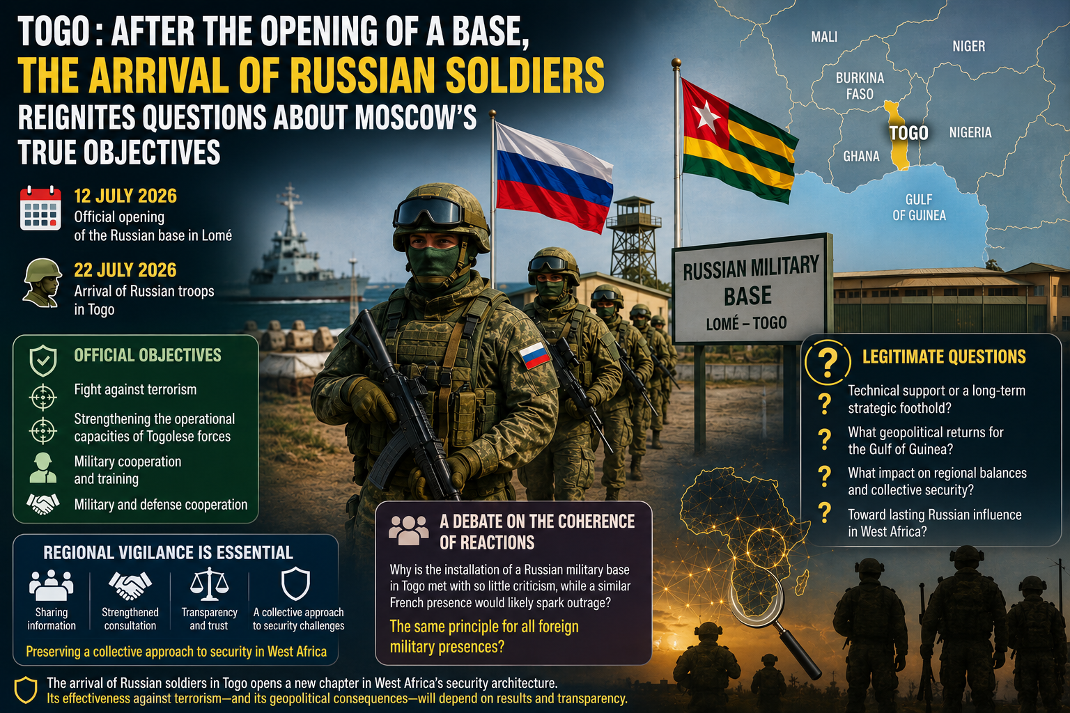 Togo braces for strategic shifts as russian troops arrive amid security cooperation