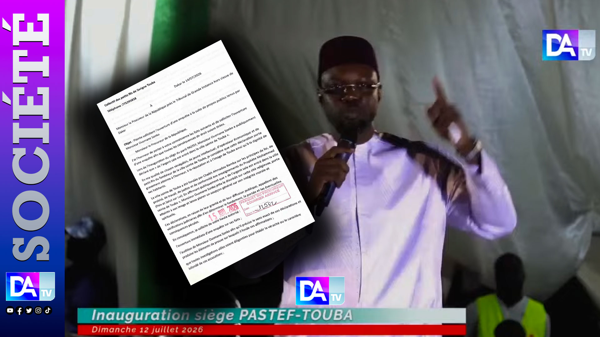 Ousmane Sonko face à une enquête après des propos controversés sur la ville sainte de Touba