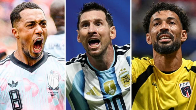 Belgium's Youri Tielemans, Argentina's Lionel Messi and Cape Verde's goalkeeper Vozinha