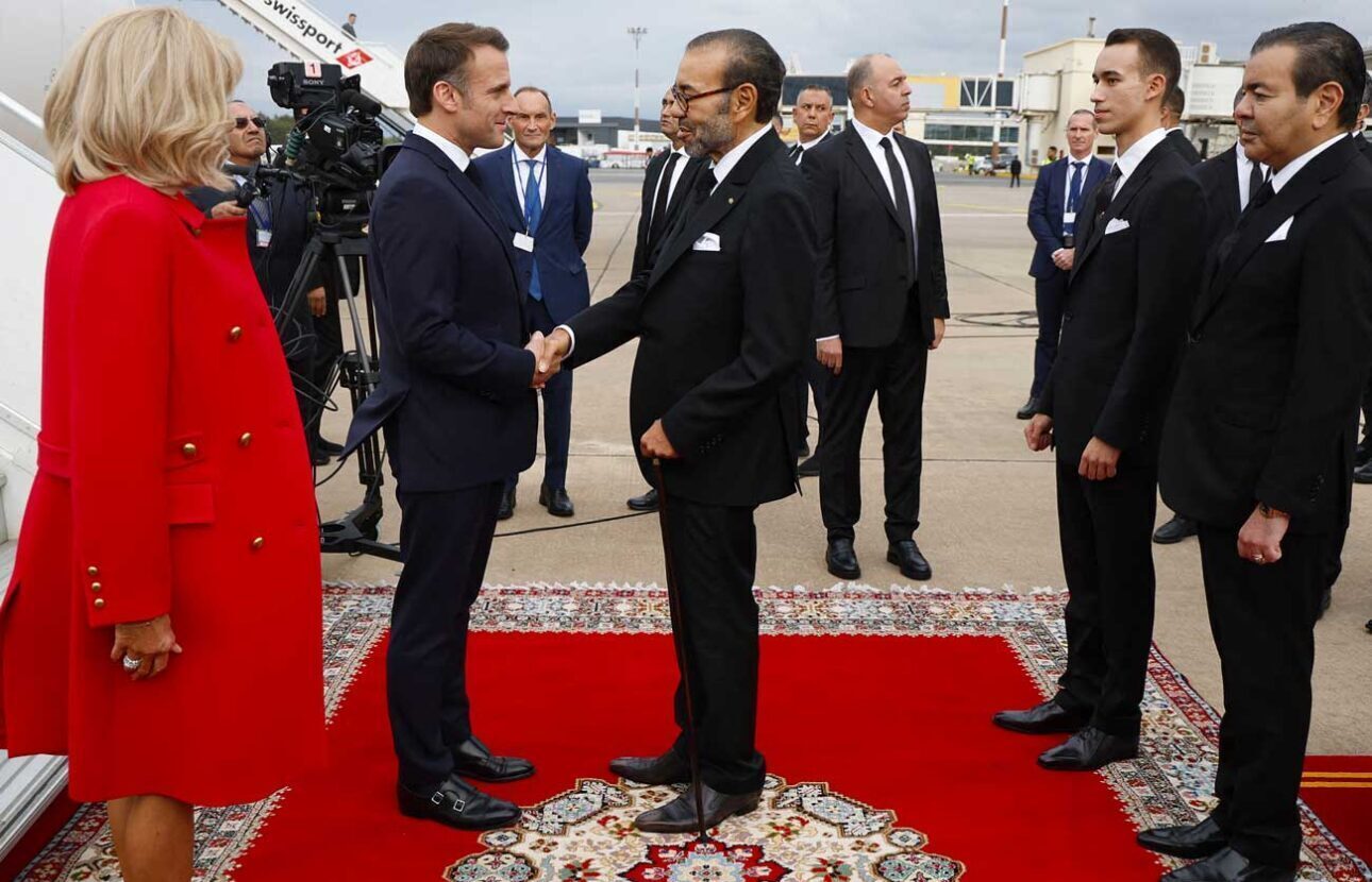 Officials from Morocco and France at a high-level meeting
