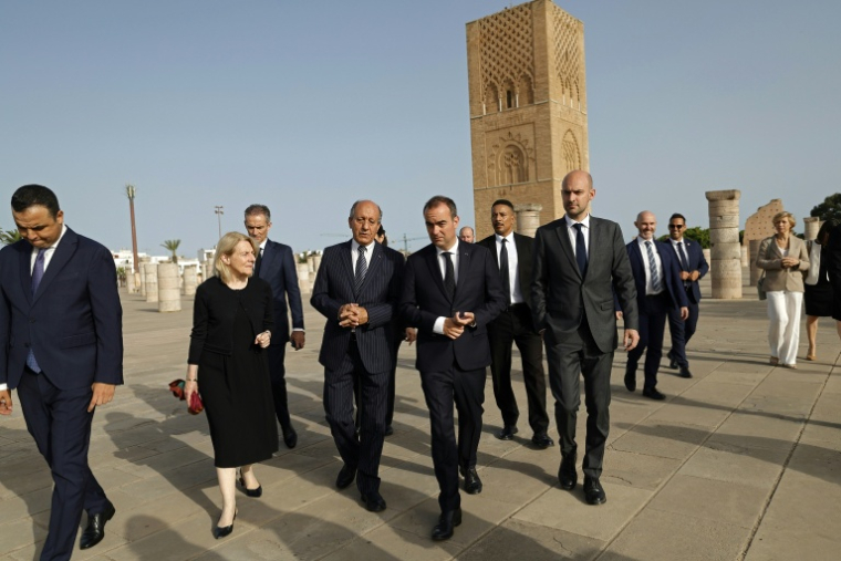 French Prime Minister Sébastien Lecornu and his delegation at the Royal Mausoleum in Rabat