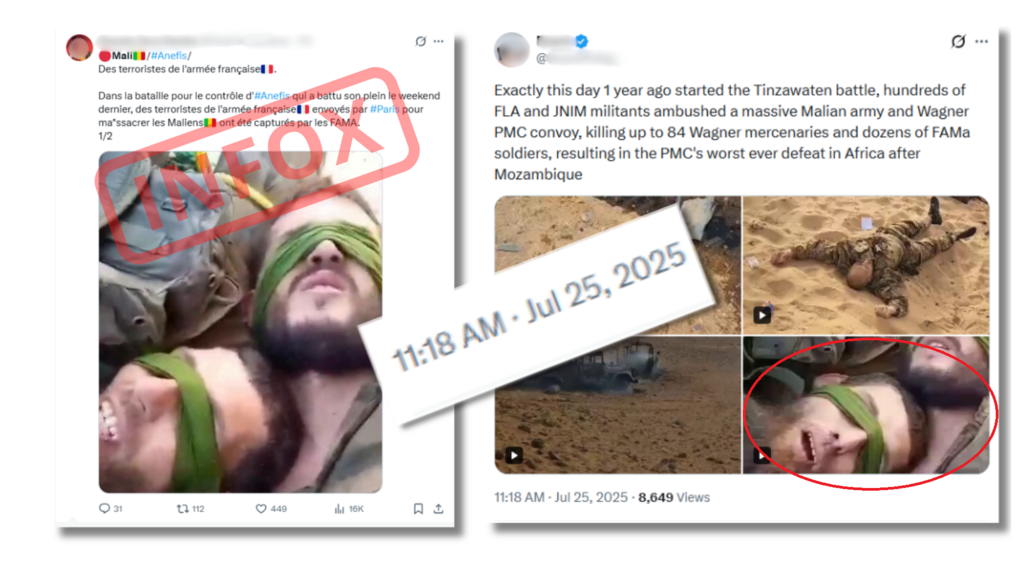 The same accounts later spread false claims about supposed French prisoners, using more archived imagery.