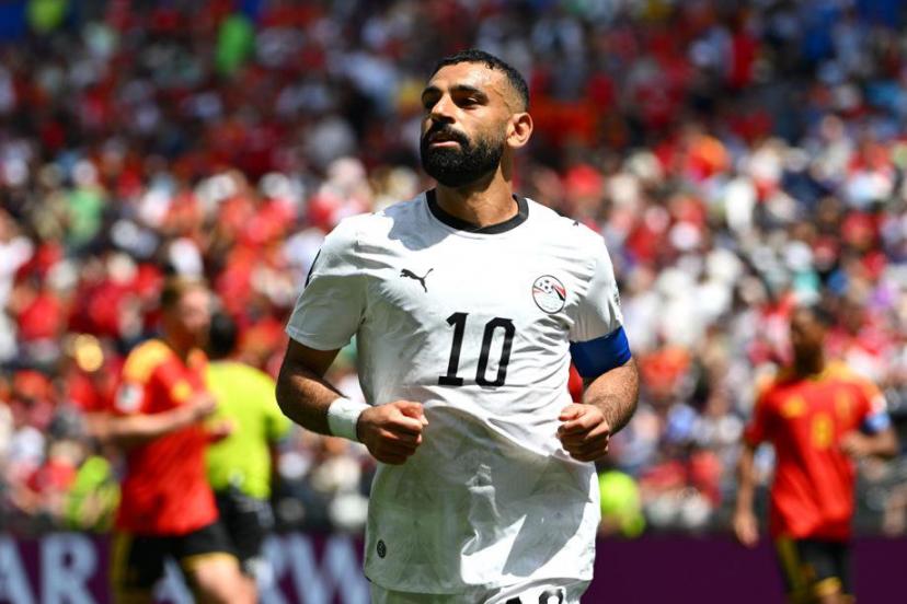 Mohamed Salah playing for Egypt at the 2026 World Cup