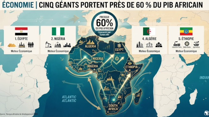 Graph showing Africa's GDP distribution across nations