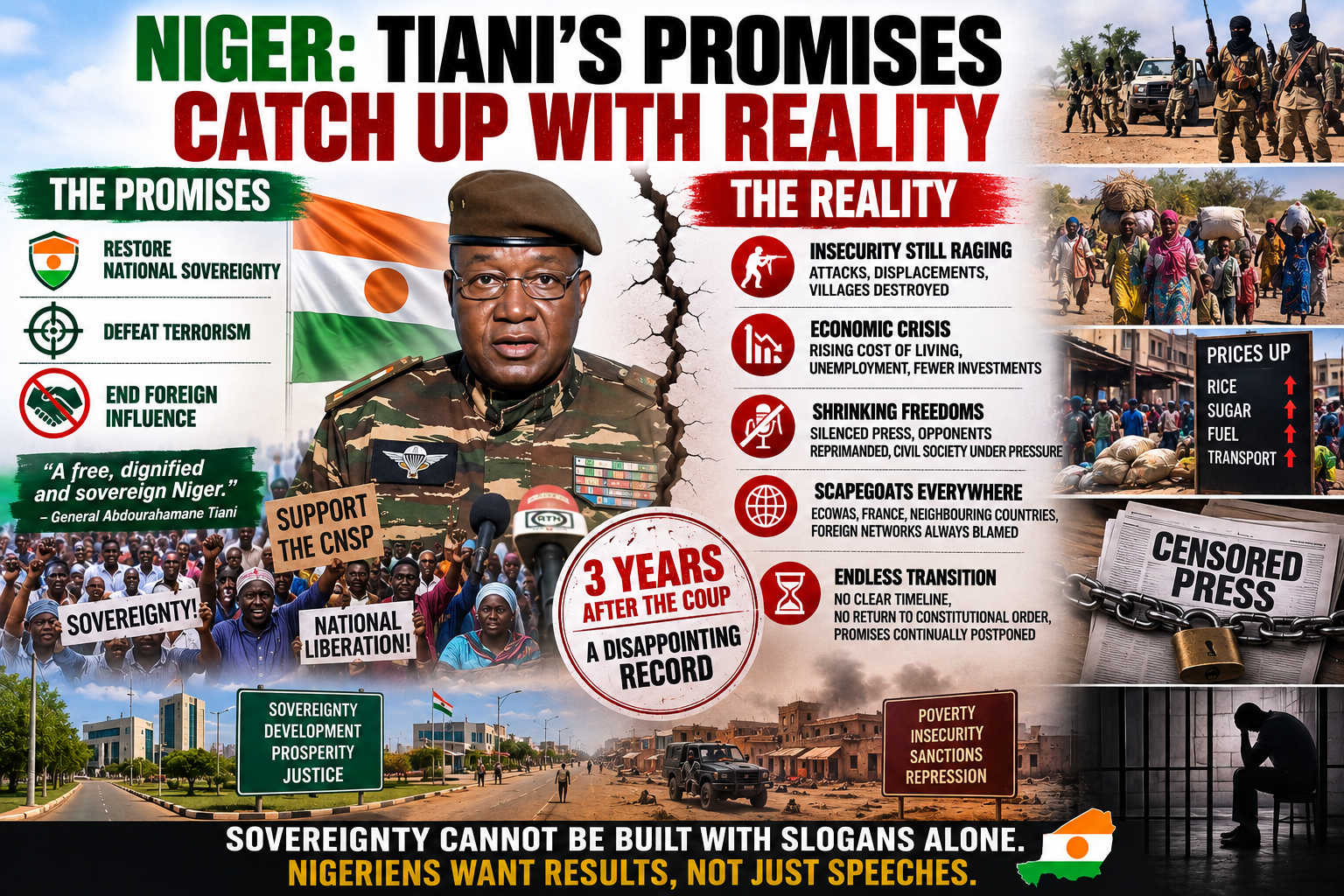 Niger’s leader faces growing gap between sovereign promises and reality