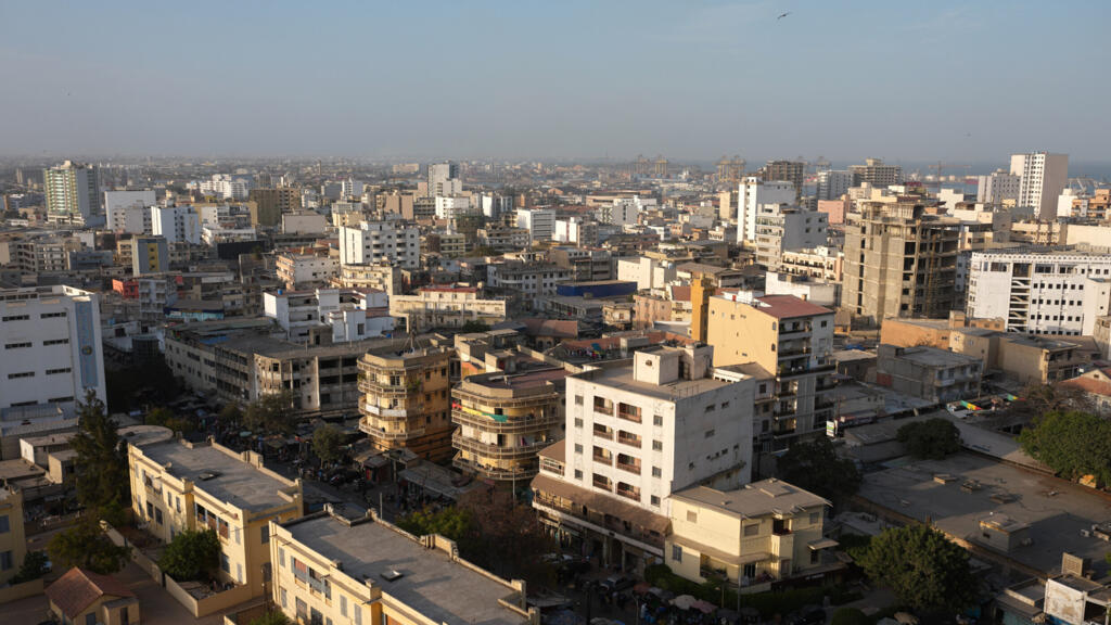 Aerial view of Dakar's city center in Sénégal