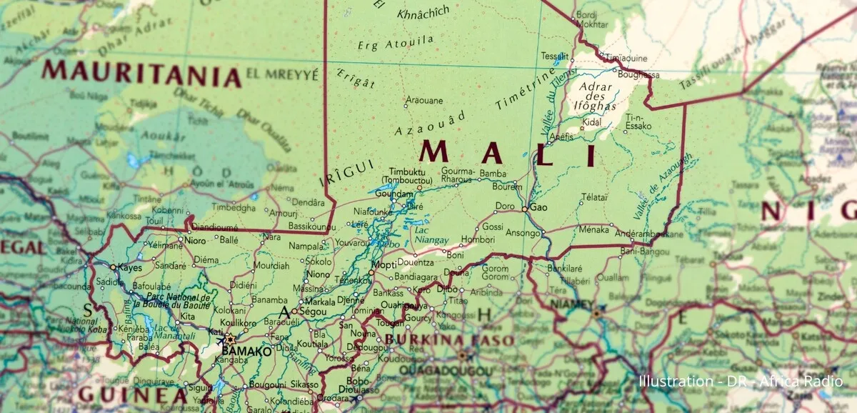 Aerial view of Gao, Mali, where displaced families seek refuge
